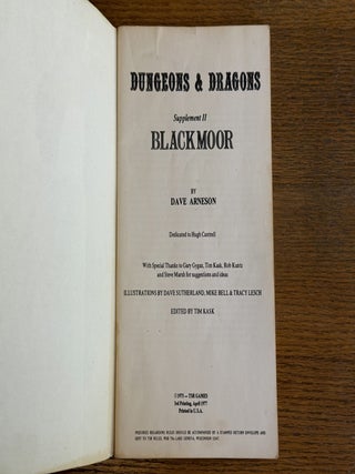 Dungeons & Dragons : Supplements I, II, III, and IV; Greyhawk; Blackmoor; Eldritch Wizardry; Gods, Demi-Gods & Heroes