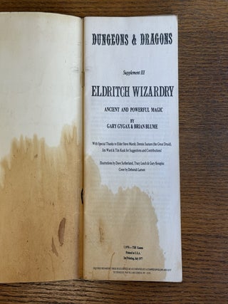 Dungeons & Dragons : Supplements I, II, III, and IV; Greyhawk; Blackmoor; Eldritch Wizardry; Gods, Demi-Gods & Heroes