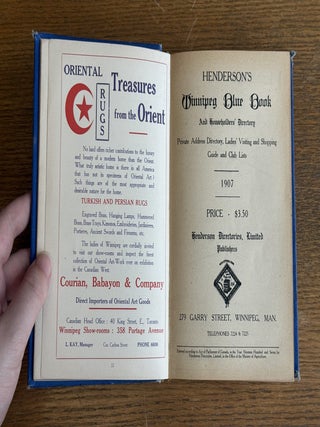 Henderson's Winnipeg Blue Book and Householder's Directory; Private Address Directory, Ladies' Visiting and Shopping Guide and Club Lists