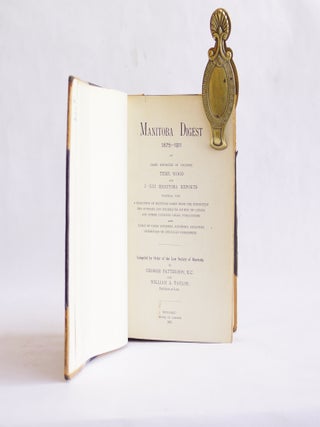 Item #059922 MANITOBA DIGEST 1875-1911; of cases reported in Volumes Temp. Wood and I-XXI...