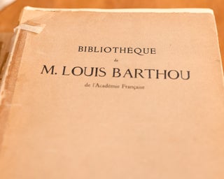 Item #061282 Bibliotheque de M. Louis Barthou de l'Academie Francaise (Four Volumes). Louis Barthou