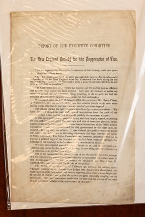 Item #9900045113 REPORT OF THE EXECUTIVE COMMITTEE OF THE NEW ENGLAND SOCIETY FOR THE SUPPRESSION...